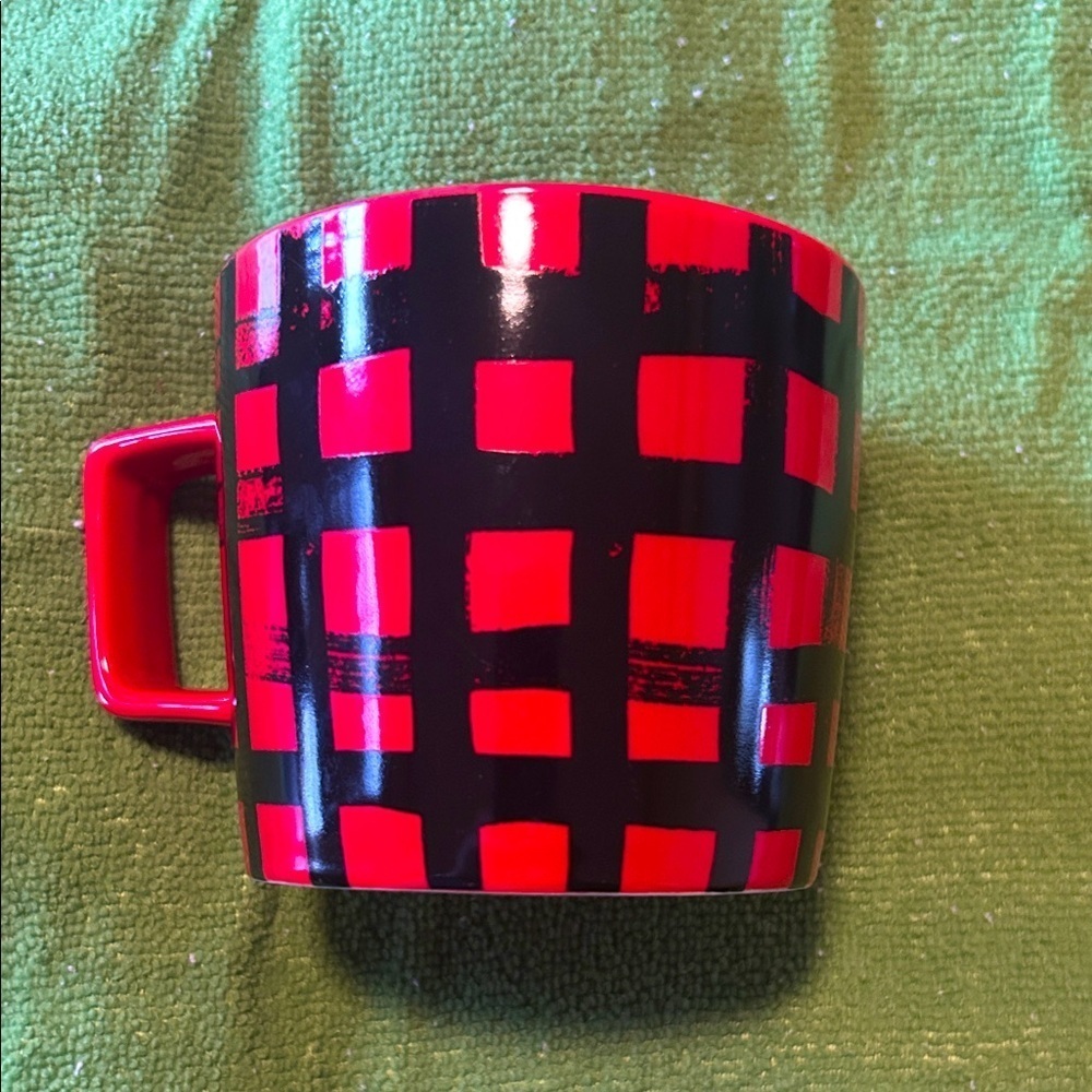 Starbucks Red and Black Checkered Mug